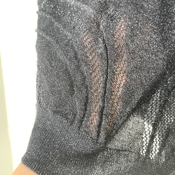 Angel of the North x Anthropologie sheer Sweater in Dark Blue. Size Medium - Picture 8 of 10